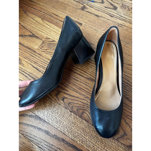 Vionic Carmel Block Heel Pumps Black Leather Women's Shoes 9 - Picture 3 of 12